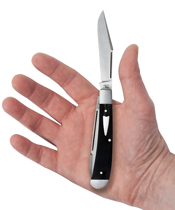 Case Tony Bose Kollaboration 2021 Black Canvas Micarta Trapper 7 Case Tony Bose Kollaboration 2021 Black Canvas Micarta Trapper - Image 5