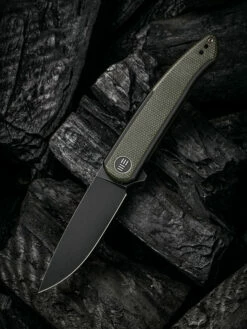 WE Smooth Sentinel Black With Green Micarta Inlay