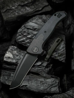 WE Knife Press Check Black Titanium Tanto