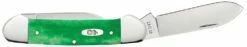 Case Brilliant Green Bone Smooth Canoe -outdoor knives sale 52826 c sp knife 329 62131 ss canoe pt03