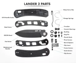 Knafs Lander 2 Blue 13 Knafs Lander 2 Blue -outdoor knives sale Lander Kickstarter flat lay 2048x2048