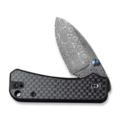 Civivi Baby Banter Carbon -outdoor knives sale civivi baby banter thumb stud knife twill carbon fiber overlay on black g10 handle 234 black hand rubbed damascus blade c19068s ds1 940103 700x