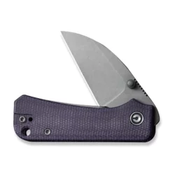 Civivi Baby Banter Wharncliffe Purple -outdoor knives sale civivi baby banter wharncliffe thumb stud knife purple canvas micarta contoured handle 232 gray stonewashed nitro v blade c19068sc 2 588739 600x