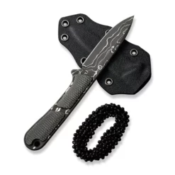 Civivi Mini Elementum Fixed  -outdoor knives sale civivi mini elementum fixed blade knife dark green canvas micarta handle 224 damascus blade c23010 ds1 979957 700x