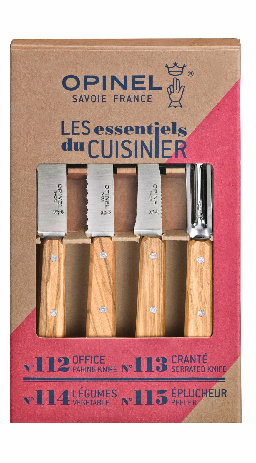Opinel Kitchenknife-set 4 Pieces Olivewood 3 Opinel Kitchenknife-set 4 Pieces Olivewood