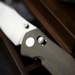 GiantMouse ACE Nazca Green Canvas Micarta -outdoor knives sale img 1353