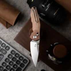 GiantMouse ACE Nazca Natural Canvas Micarta -outdoor knives sale img 3680