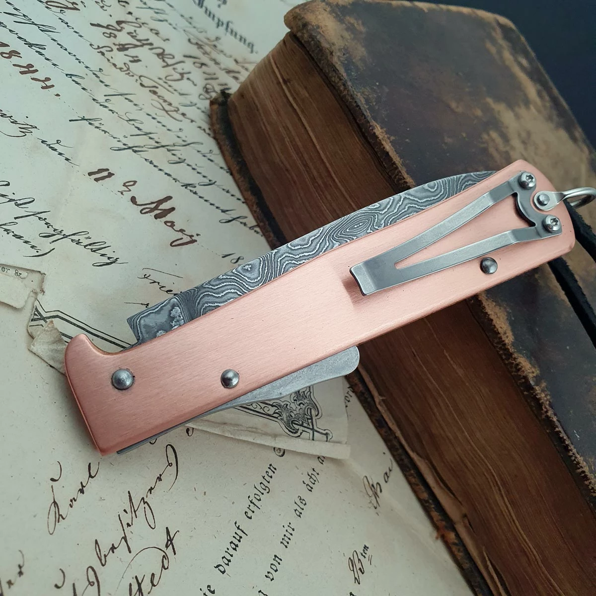 Otter Mercator Copper Damascus With Clip 7 Otter Mercator Copper Damascus With Clip - Image 5