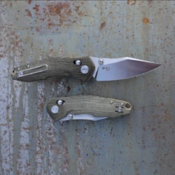 GiantMouse ACE Nazca Green Canvas Micarta -outdoor knives sale square2green 1160x