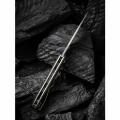 WE Knife Saakshi Grey Titanium -outdoor knives sale we knife saakshi cpm 20cv stonewashed marble carbon fiber drop point 4