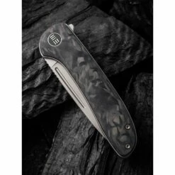 WE Knife Saakshi Grey Titanium -outdoor knives sale we knife saakshi cpm 20cv stonewashed marble carbon fiber drop point 5