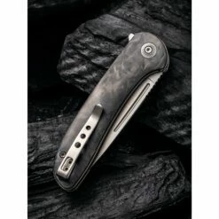 WE Knife Saakshi Grey Titanium -outdoor knives sale we knife saakshi cpm 20cv stonewashed marble carbon fiber drop point 6