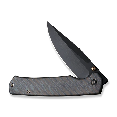 WE Knife Evoke Tiger Stripe Pattern Flamed Titanium 5 WE Knife Evoke Tiger Stripe Pattern Flamed Titanium - Image 3