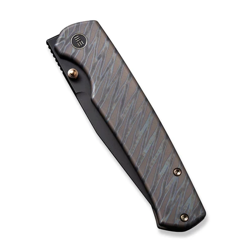 WE Knife Evoke Tiger Stripe Pattern Flamed Titanium 7 WE Knife Evoke Tiger Stripe Pattern Flamed Titanium - Image 5