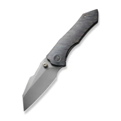 WE Knife High-Fin Tiger Stripe Pattern Flamed Titanium