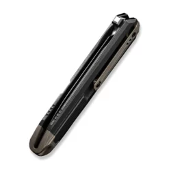 WE Diatomic Black Titanium & Bronze -outdoor knives sale weknife diatomic flipper knife black titanium handle bronze endcap 378 polished bead blasted cpm 20cv blade we22032 3 636844 500x