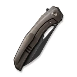 WE Knife Ignio Bronze -outdoor knives sale weknife ignio flipper thumb hole knife bronze titanium handle 33 black stonewashed cpm 20cv blade we22042b 2 284015 600x