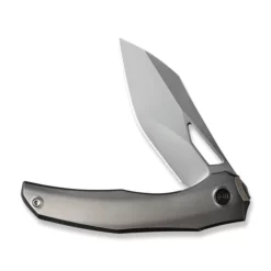 WE Knife Ignio Bead Blasted -outdoor knives sale weknife ignio flipper thumb hole knife polished bead blasted titanium handle 33 silver bead blasted cpm 20cv blade we22042b 4 905901 600x