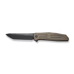 WE Knife Shadowfire Titanium Bronze -outdoor knives sale weknife shadowfire flipper knife bronze titanium handle 397 black stonewashed bevels black brushed flats cpm 20cv blade we22035 3 681984 500x